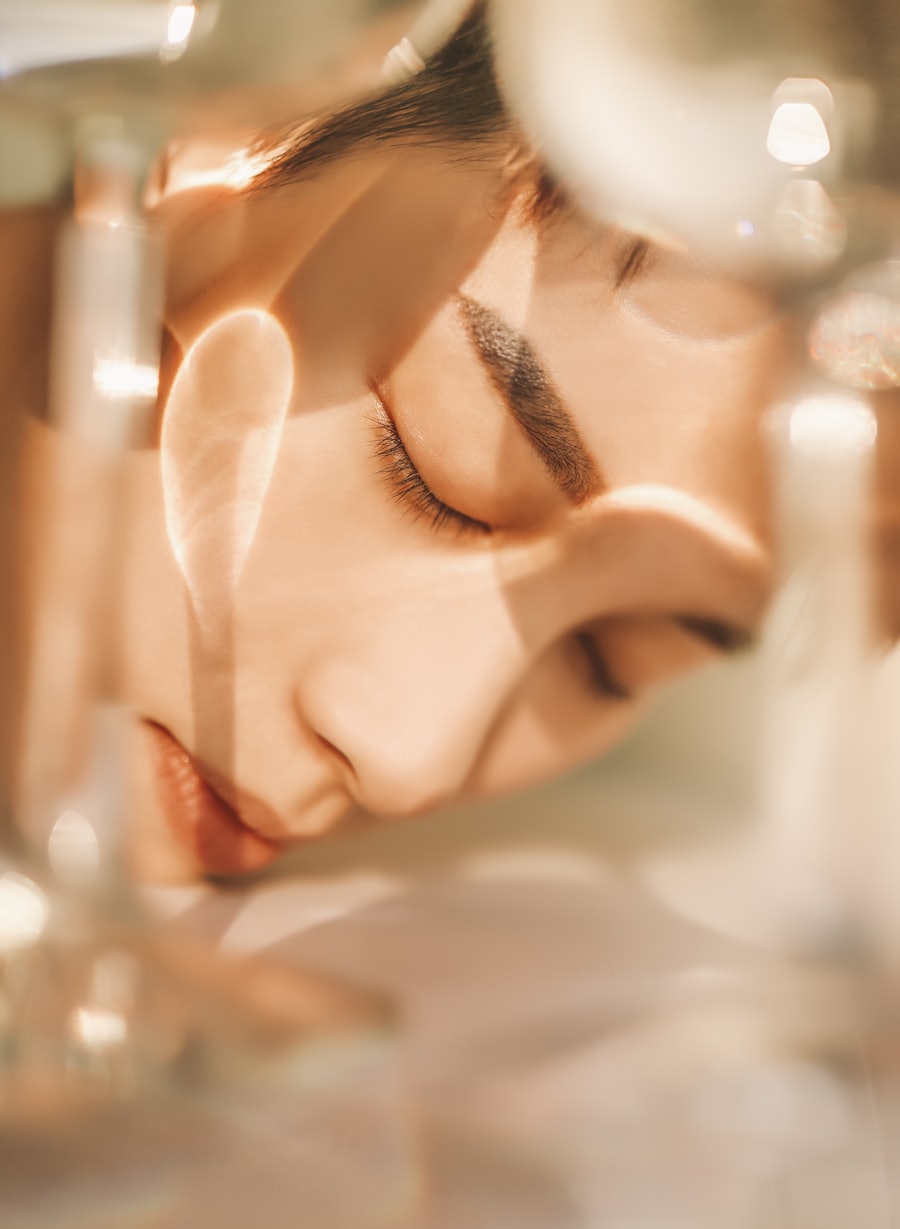 Person enjoying a calm skincare moment