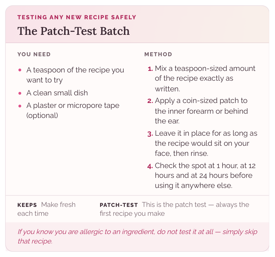 A recipe page from the The Skin Recipe Book PDF
